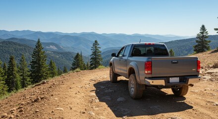 Off-Road Pickup Truck on Mountain Trail &ndash; Adventure and Exploration in Nature 