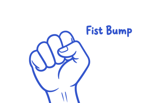 Hand fist bump gesture illustration isolated on transparent background