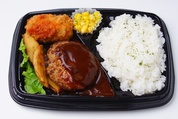 ハンバーグとクリームコロッケ弁当