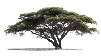 Majestic tree with sprawling branches and lush green leaves isolated for landscape design projects or natural environment illustrations and ecological campaigns