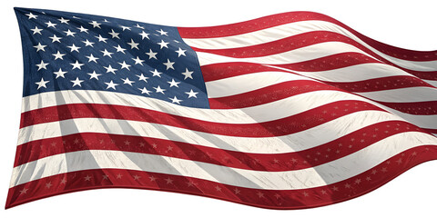 Fototapeta premium United States flag isolated on transparent background 