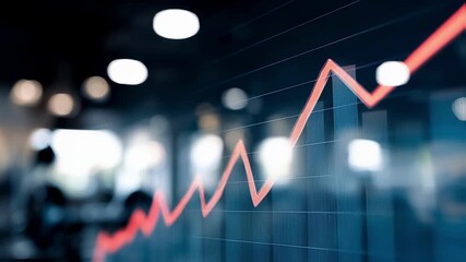 Focused medium shot featuring upwardtrending stock graph with boutique fitness symbols fading in the background highlighting confident market analysis for a diverse franchise - Powered by Adobe