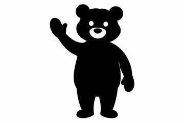 Friendly bear silhouette, waving hello.
