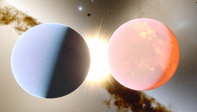 futuristic illustration of an exploding planets