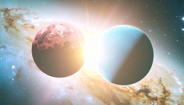 futuristic illustration of an exploding planet