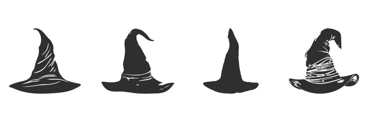Four witch hats in a row.