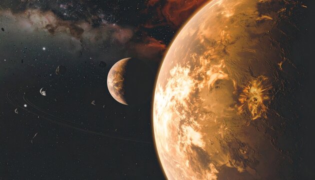 futuristic illustration of an exploding planet