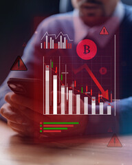 Financial analysis of cryptocurrency market trends with focus on Bitcoin price fluctuations during...