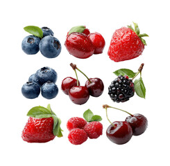 Fresh berries selection market stall food bright light