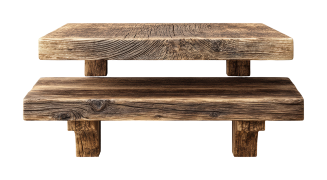 Rustic wooden table display space furniture cozy ambiance