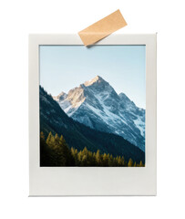 polaroid frame with tape  isolated PNG