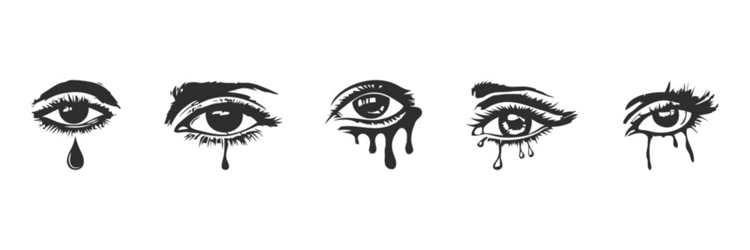 sad crying eyes drawing easy