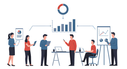 Business Team Analyzing Data and Graphs for Strategy and Growth