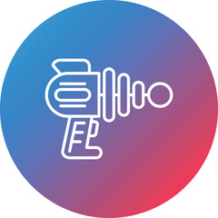 Fototapeta premium Game Gun Line Gradient Circle Background Icon