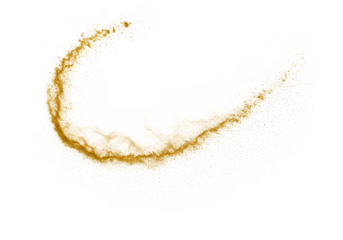 Golden dust swirl isolated on transparent background