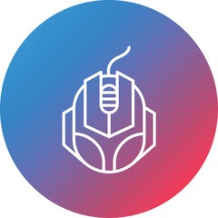 Gaming Mouse Line Gradient Circle Background Icon