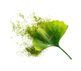 Explosive green leaf particle effect nature digital