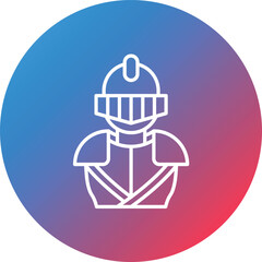 Knight Line Gradient Circle Background Icon