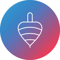 Spinning Top Line Gradient Circle Background Icon