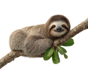 Sloth relaxing on a branch jungle animal nature
