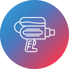 Water Gun Line Gradient Circle Background Icon