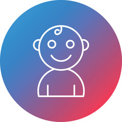 Baby Boy Line Gradient Circle Background Icon