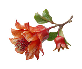 Blooming pomegranate flower nature garden outdoors