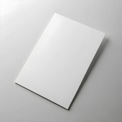 Blank White Brochure or Magazine Mockup on a Gray Background for Design