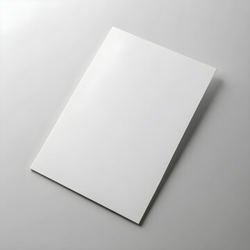 Blank White Brochure or Magazine Mockup on a Gray Background for Design