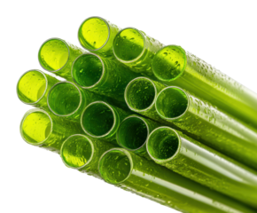 Gathering green tubes for science experiments in lab environment