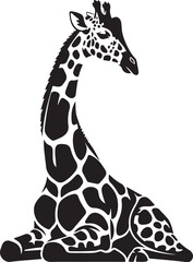 Naklejka premium Illustration of a giraffe sitting isolated on white background