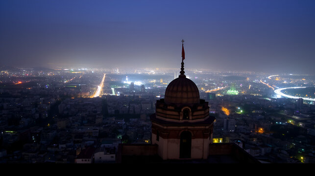 The city of Taiz from the top of the historic Cairo Citadel, which was destroyed by war