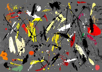 abstract background design, composition with paint strokes and splashes, grungy