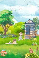 Sisters in the garden