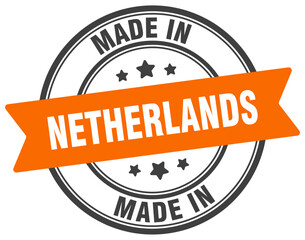 Fototapeta premium Made in Netherlands round sign. Made in Netherlands stamp.