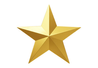 Fototapeta premium Golden star isolated on transparent background