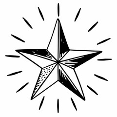 Fototapeta premium black and white star