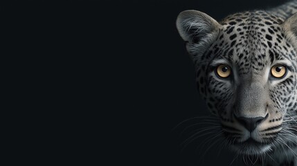 Obraz premium Elegant animal framed against minimalistic black backdrop with subtle golden highlights