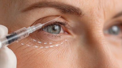 Botox injection fine lines smoothing effect visualization