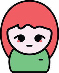 Fototapeta premium a red-haired girl with a slightly sad expression