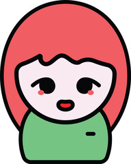  a smiling red-haired girl with a happy expression