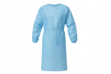Light blue medical gown on transparent background