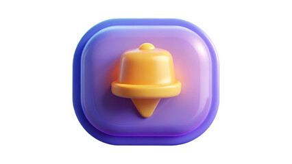 Fototapeta premium 3D Rendered Notification Bell Icon with Glossy, Gradient Background in a Modern and Minimalist Style. 