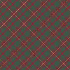Christmas plaid with twill weave repeat pattern.Checkered tartan gingham seamless pattern in green red yellow.Geometric graphic vector illustration background design for fabric and prints.