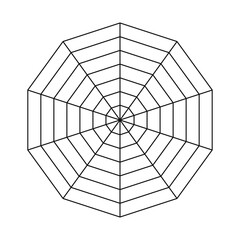 Obraz premium Decagonal graph infographic. Radar or spider diagram template. Flat blank decagon for statistic and analytic. Vector simple graphic illustration. Editable line.