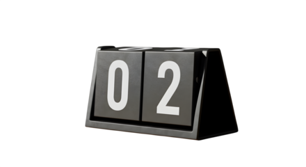 Gray display flips to '02' against black, creating a clean, modern, minimal design for branding, posters, presentations, or countdown templates.