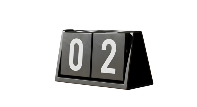 Gray display flips to '02' against black, creating a clean, modern, minimal design for branding, posters, presentations, or countdown templates. - Powered by Adobe