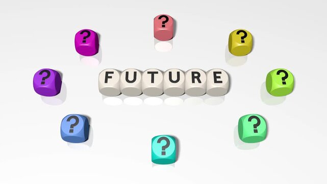 Buchstabenw&uuml;rfel bilden das Wort: Future