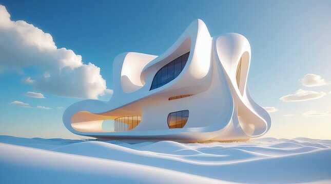 Discover sleek, futuristic architecture in a stunning desert setting