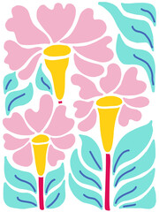 pink blue abstract floral background